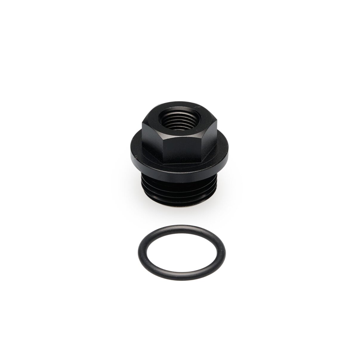 Gewindeadapter ORB Dash 8 männlich zu NPT 1/8" weiblich - schwarz matt