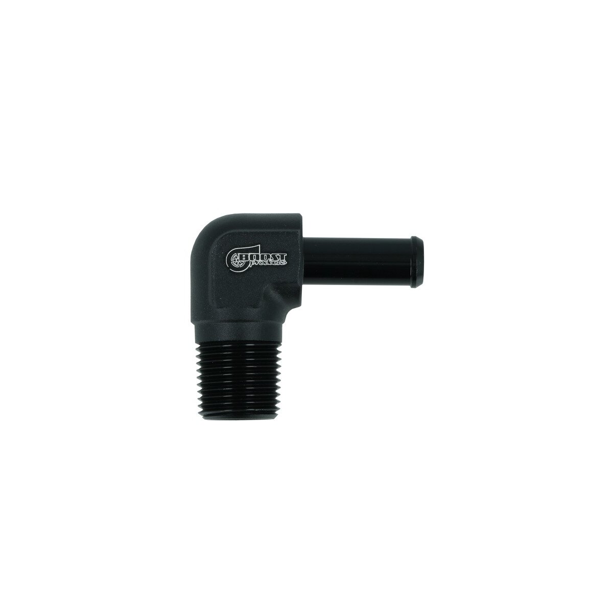 Einschrauber 90° NPT 3/8" männlich zu Schlauchanschluss 10mm (3/8") - schwarz matt