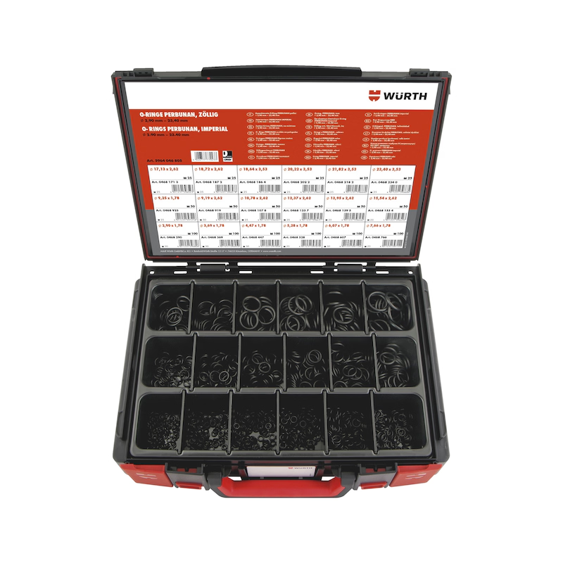 Würth O-Ring Sortiment Zoll 1050-teilig NBR 70 im Systemkoffer ORSY 4.4.1