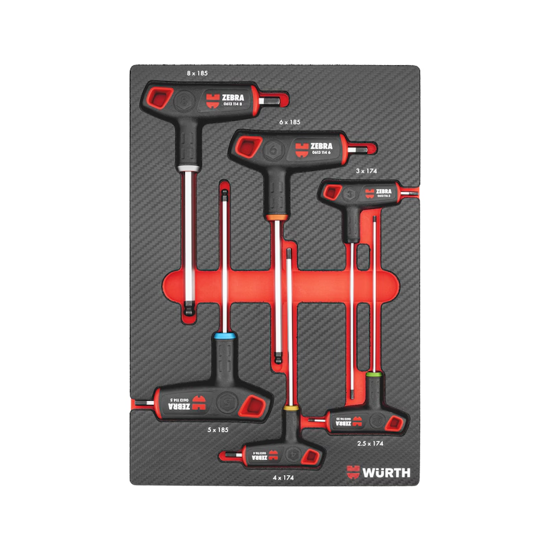 Würth ORSY System-Einlage Quergriff Schraubendreher Innensechskant 6-tlg Carbon 0965905520