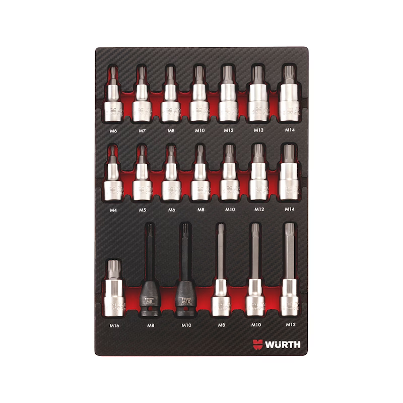 Würth ORSY System-Einlage Steckschlüssel-Satz 1/2 Zoll 20-tlg Carbon-Optik 0965905240