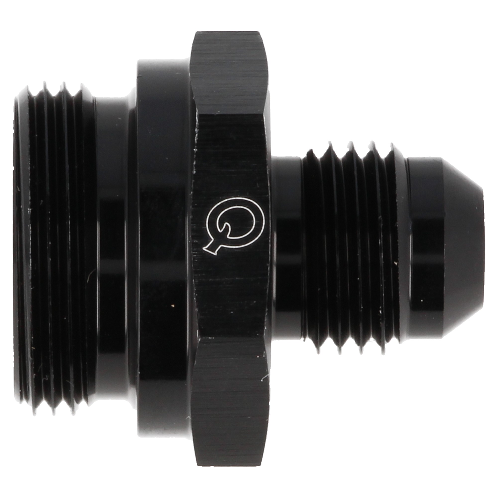 QSP Vergaser Adapter kurze Doppelversorgung 7/8 AN20 auf Dash 6 / AN6 schwarz