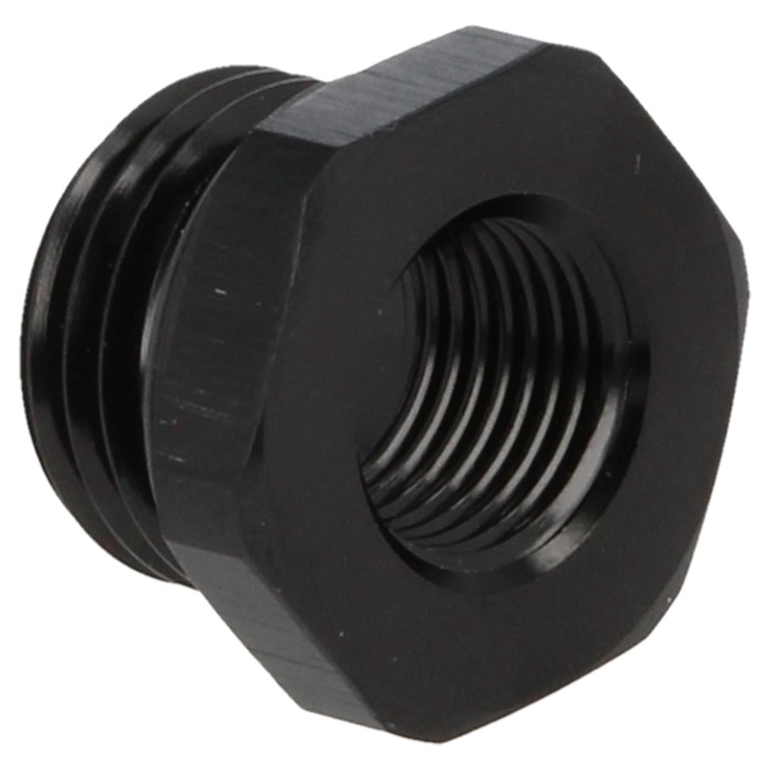 QSP Aluminium Adapter Plug Dash 6 / AN6 Male auf 1/8 NPT Female schwarz
