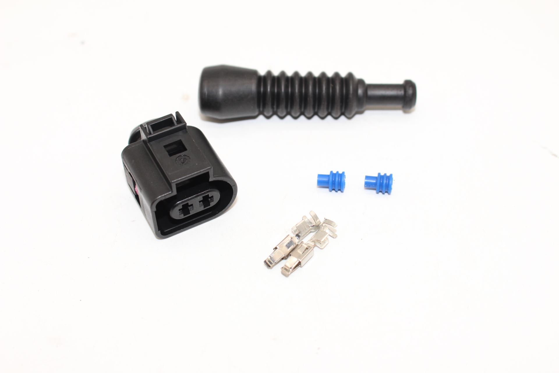 1J0 973 722 Steckerkit 2-poliges weibliches gedichtetes Steckerkit 2.8 mm, 1-reihig mit Gummitülle für 1 mm2