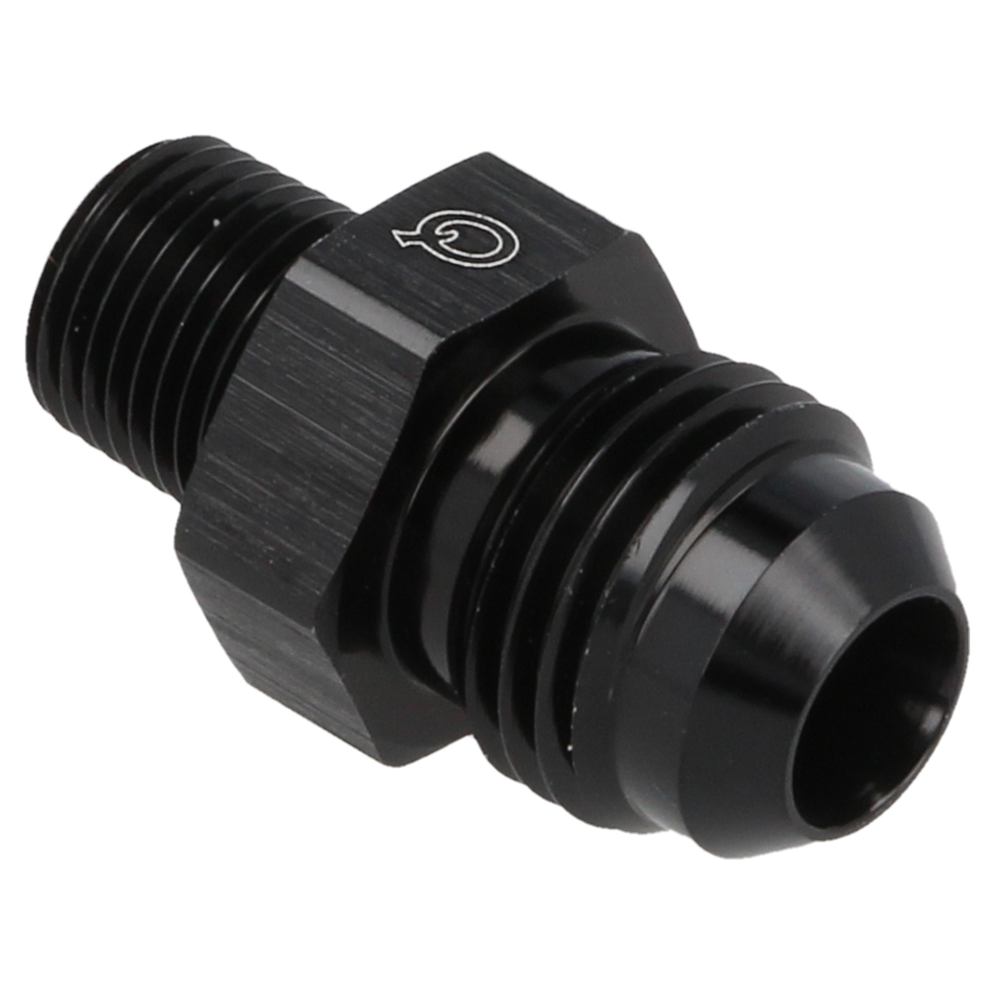 QSP Aluminium Adapter männlich AN8 Dash 8 - 1/4 NPT schwarz