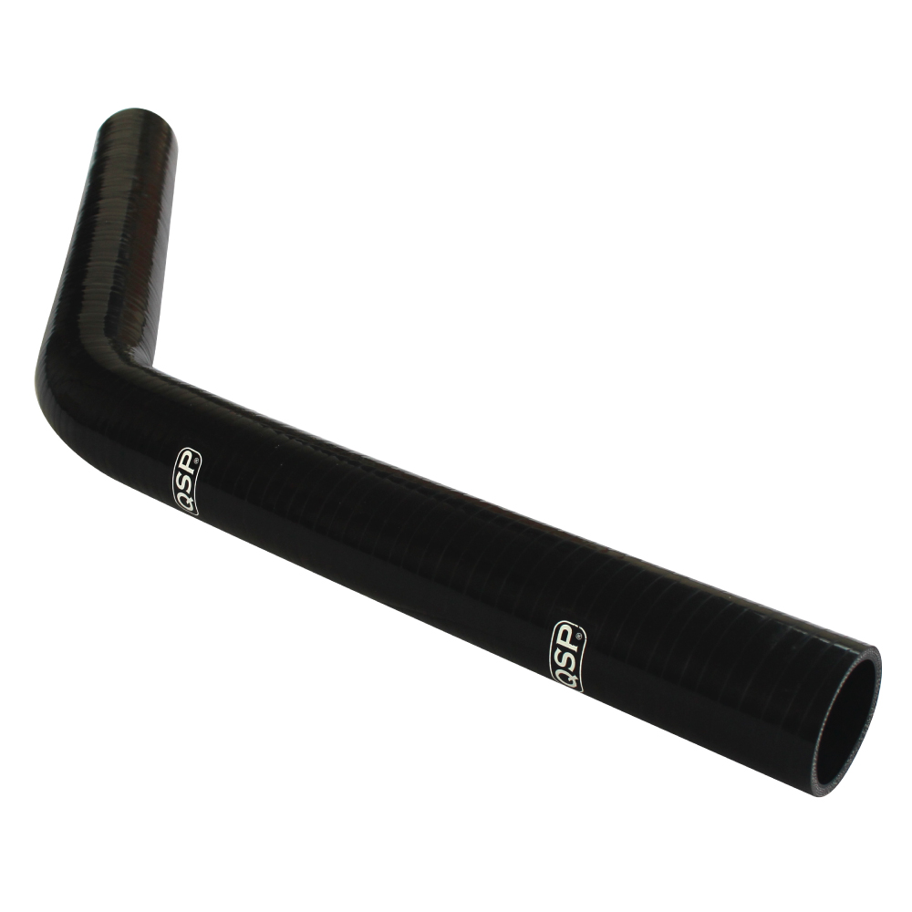 QSP Silikonschlauch XL - 45° Bogen - 38mm - Schwarz