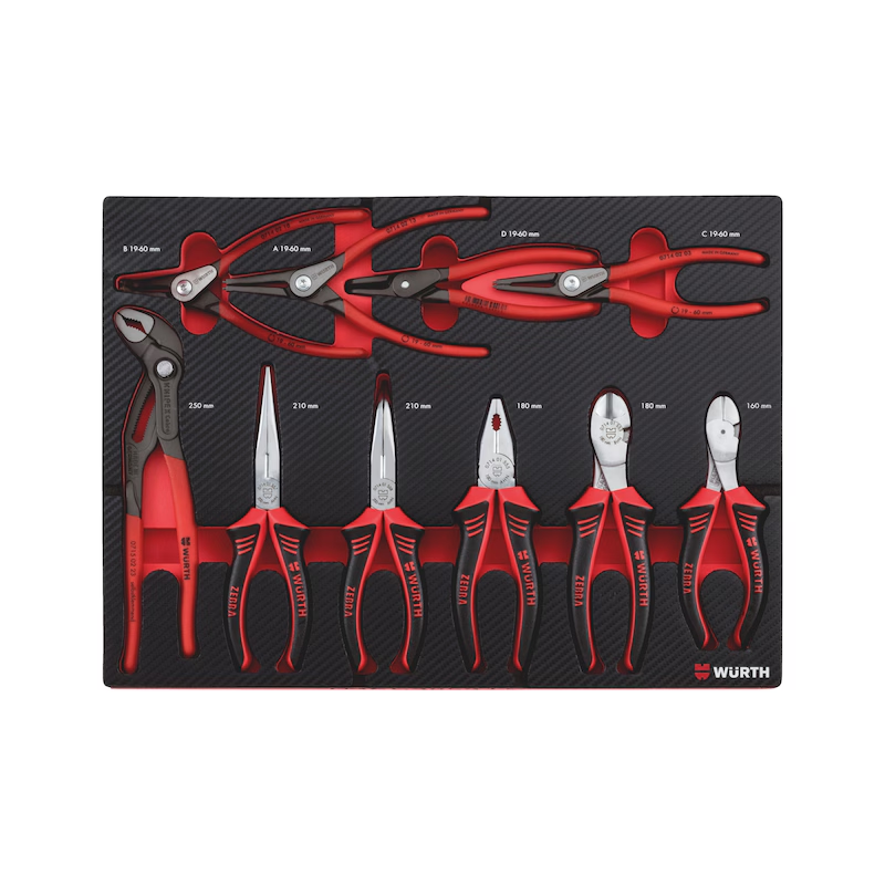 Würth ORSY System-Einlage Zangen-Satz 10-teilig 8.4.1 Carbon-Optik 0965905925