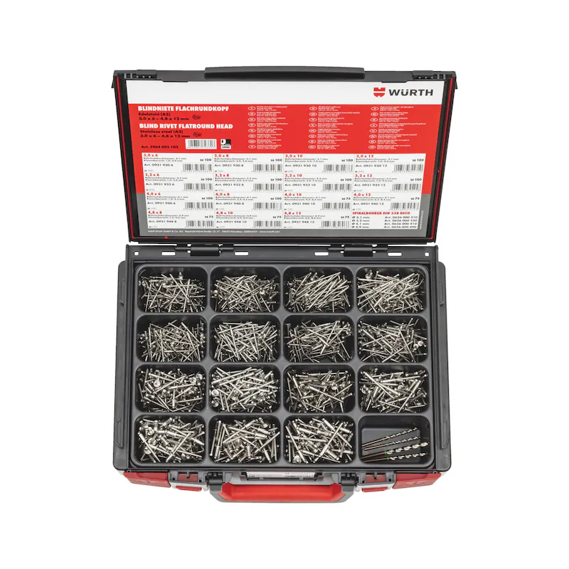 Würth Blindniet Sortiment Flachkopf Edelstahl A2/A2 1379-teilig SYSKO ORSY 4.4.1