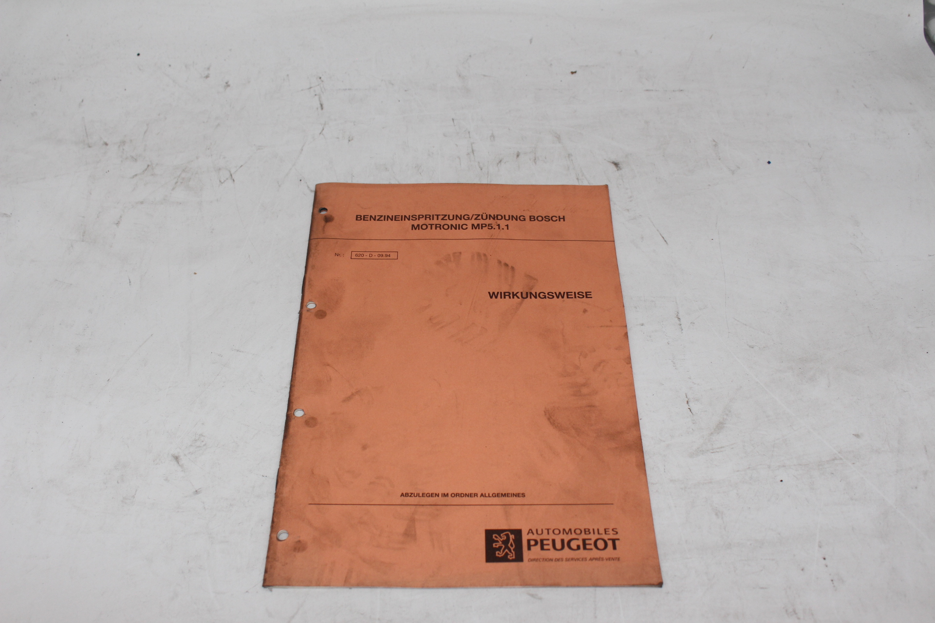 Original Peugeot BENZINEINSPRITZUNG/ZÜNDUNG BOSCH MOTRONIC MP5.1.1 WIRKUNGSWEISE Sammlung RAR selten
