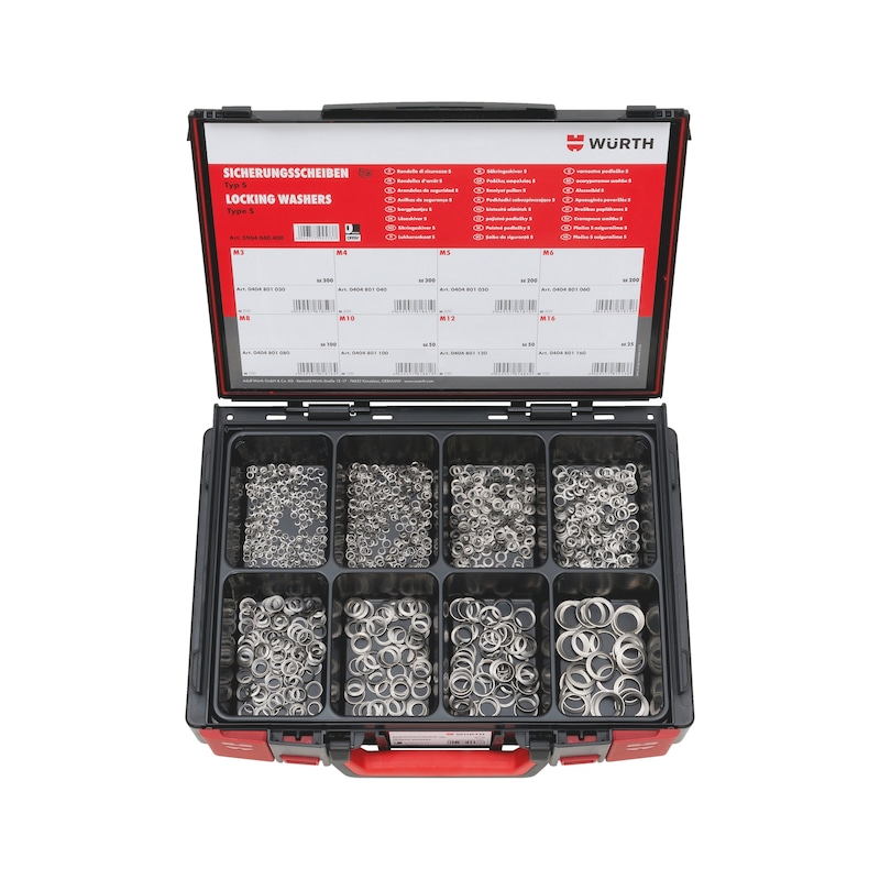 Würth Sicherungsscheiben Edelstahl A2 Sortiment 1225-teilig System-Koffer 4.4.1