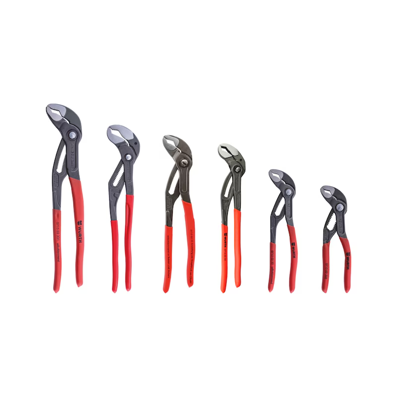 Würth Cobrazangen Set 6 teilig Wasserpumpenzangen 125 mm bis 560 mm DIN ISO 8976