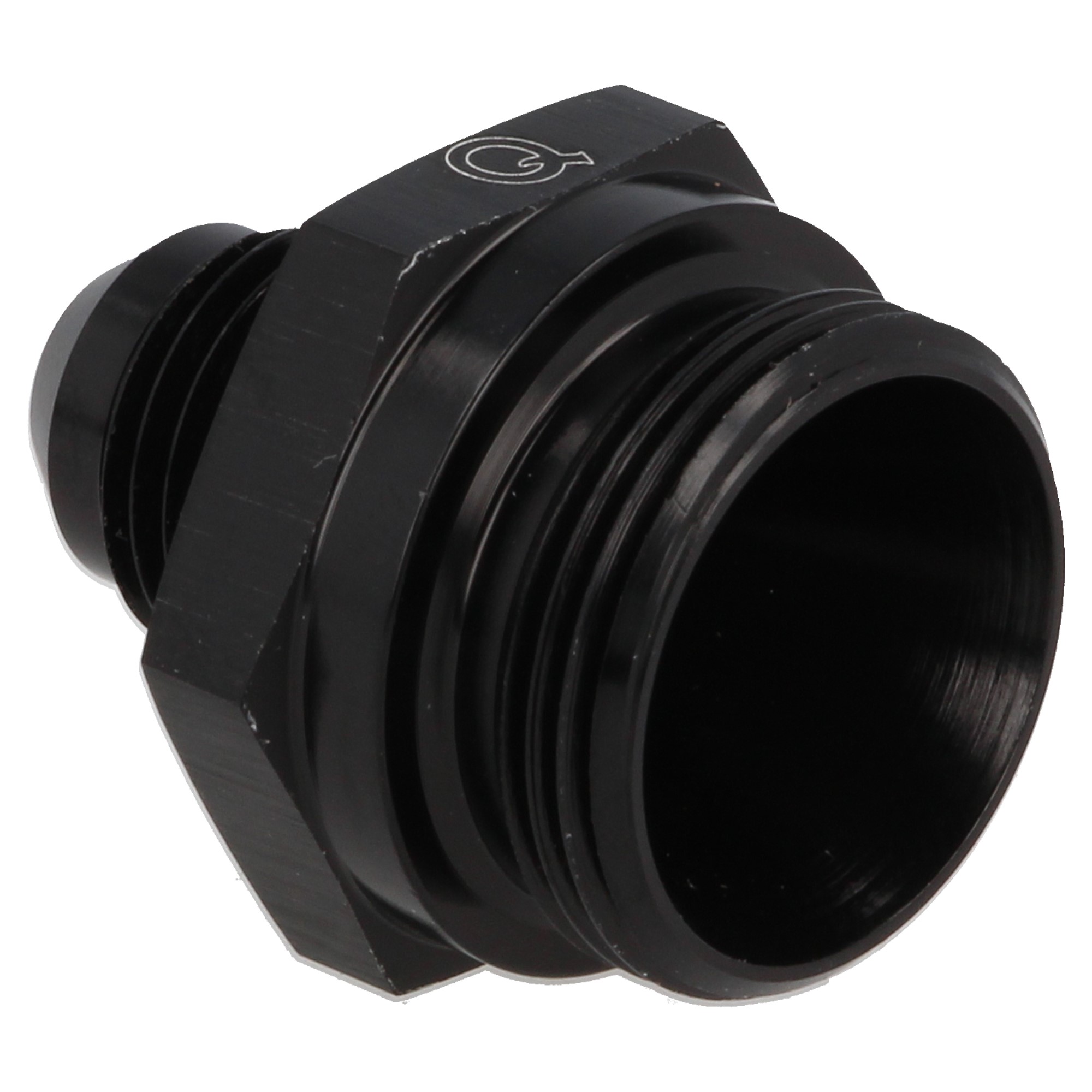 QSP Vergaser Adapter kurze Doppelversorgung 7/8 AN20 auf Dash 6 / AN6 schwarz