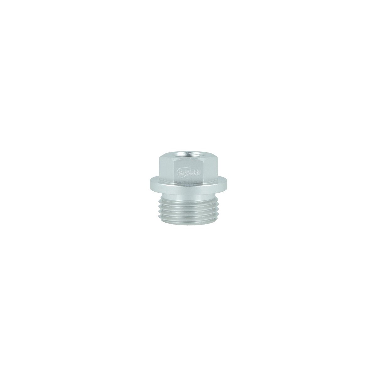 Gewindeadapter ORB Dash 8 männlich zu NPT 1/8" weiblich - silber matt