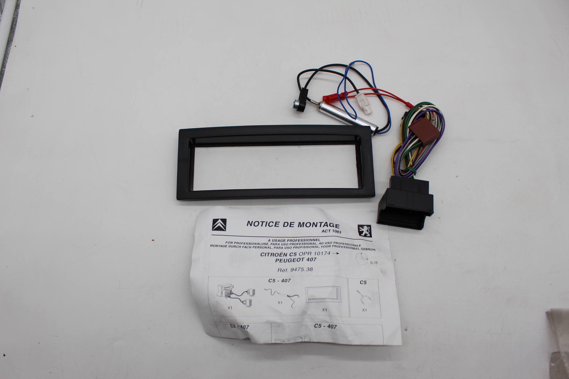 Citroen C5 / PEUGEOT 406 Radio Umrüstsatz DIN STECKER 947538 NEU NOS NEW OEM