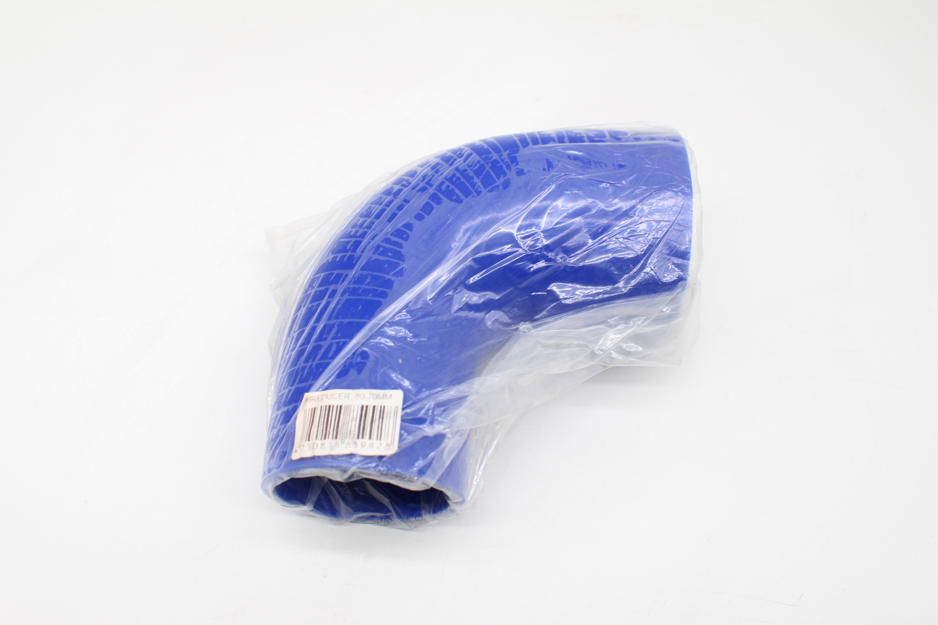 Silikon Reduzierbogen 90°, 80 - 70mm, blau