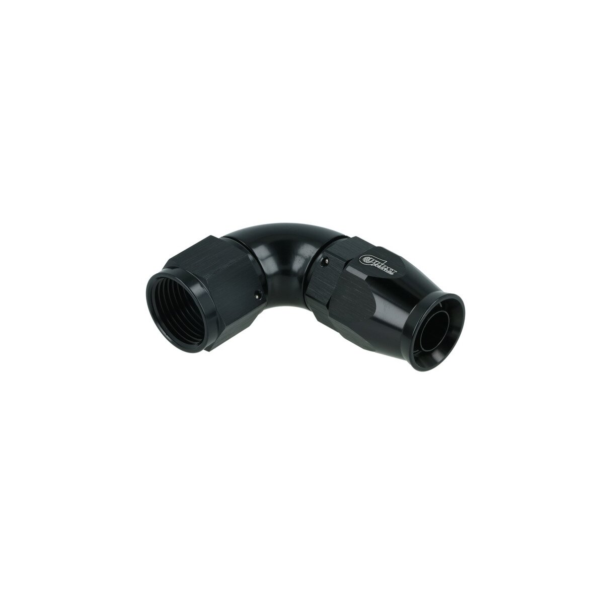 High Flow PTFE Schlauchanschluss Fitting drehbar Dash 10 - 90° - schwarz